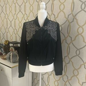 Bagatelle Faux Leather Embellished Jacket